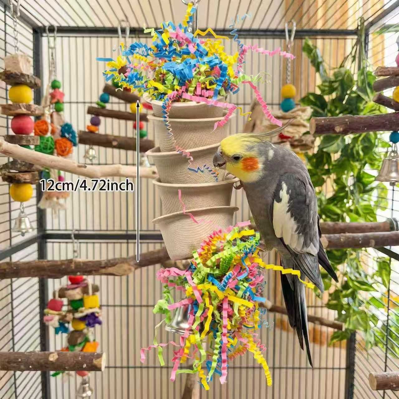 Parrot 5-Layer Feeding Cup, Interactive Food Holder, Suitable for Small Medium Parrots, Enhances Foraging Fun, Ideal for Biting & Grinding Beaks