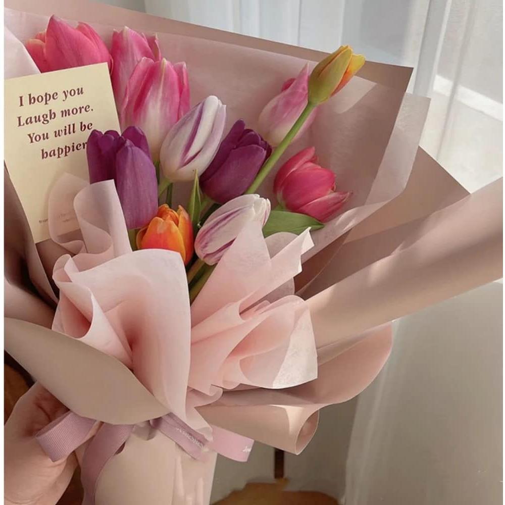 Tissue  Flower Wrapping Paper, Hand-Drawn Korean Paper for Bouquets, Non-Woven  Floral Bouquet  for Florist Packaging Arrangement, 23x18 Inch - 40 Sheets ()