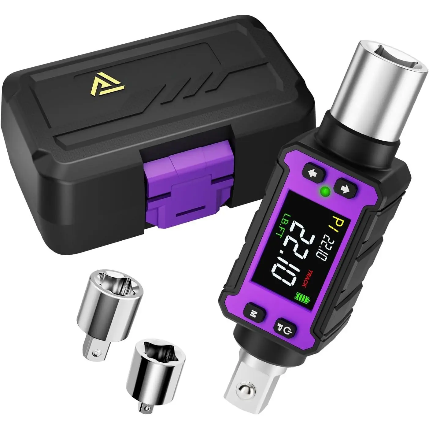 1/2" Digital Torque Adapter Set (0.4-22.1 Ft-lb / 0.6-30 Nm) | Slim Precision Torque Meter, ±2% Accuracy, High-Accuracy Digital Torque Wrench Converter for Bicycles &
