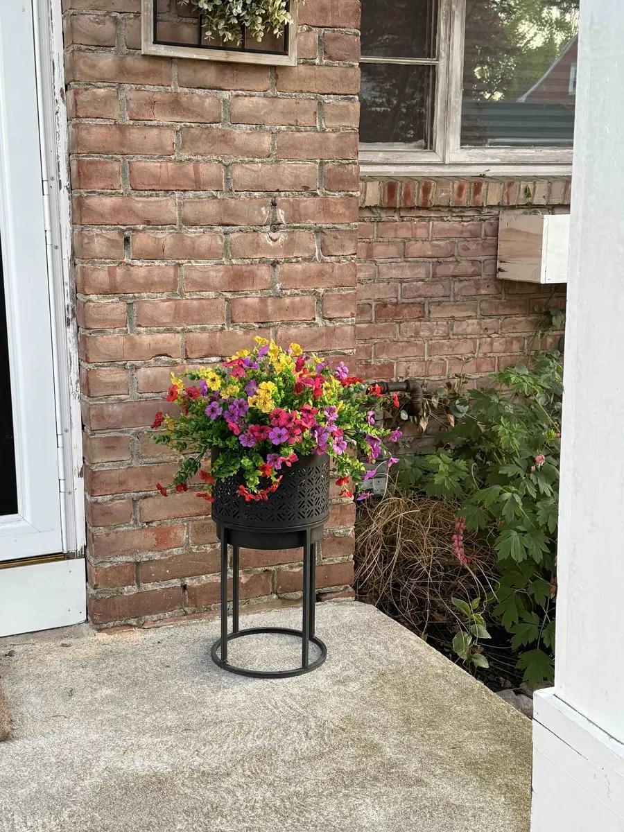 Artificial Flower (12/24pcs/set), faux flower，Spring/Summer Decoration UV Resistant Colorful Fake Flower, Decorative Bouquet for Home Decor Garden Party Wedding Decor