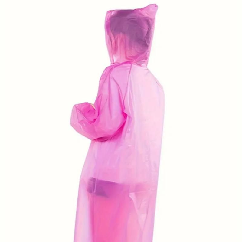 Solid Color Raincoat, 1 Count Portable Lightweight Rainproof Raincoat with Drawstring, Windproof & Waterproof Raincoat for Outdoor Cycling