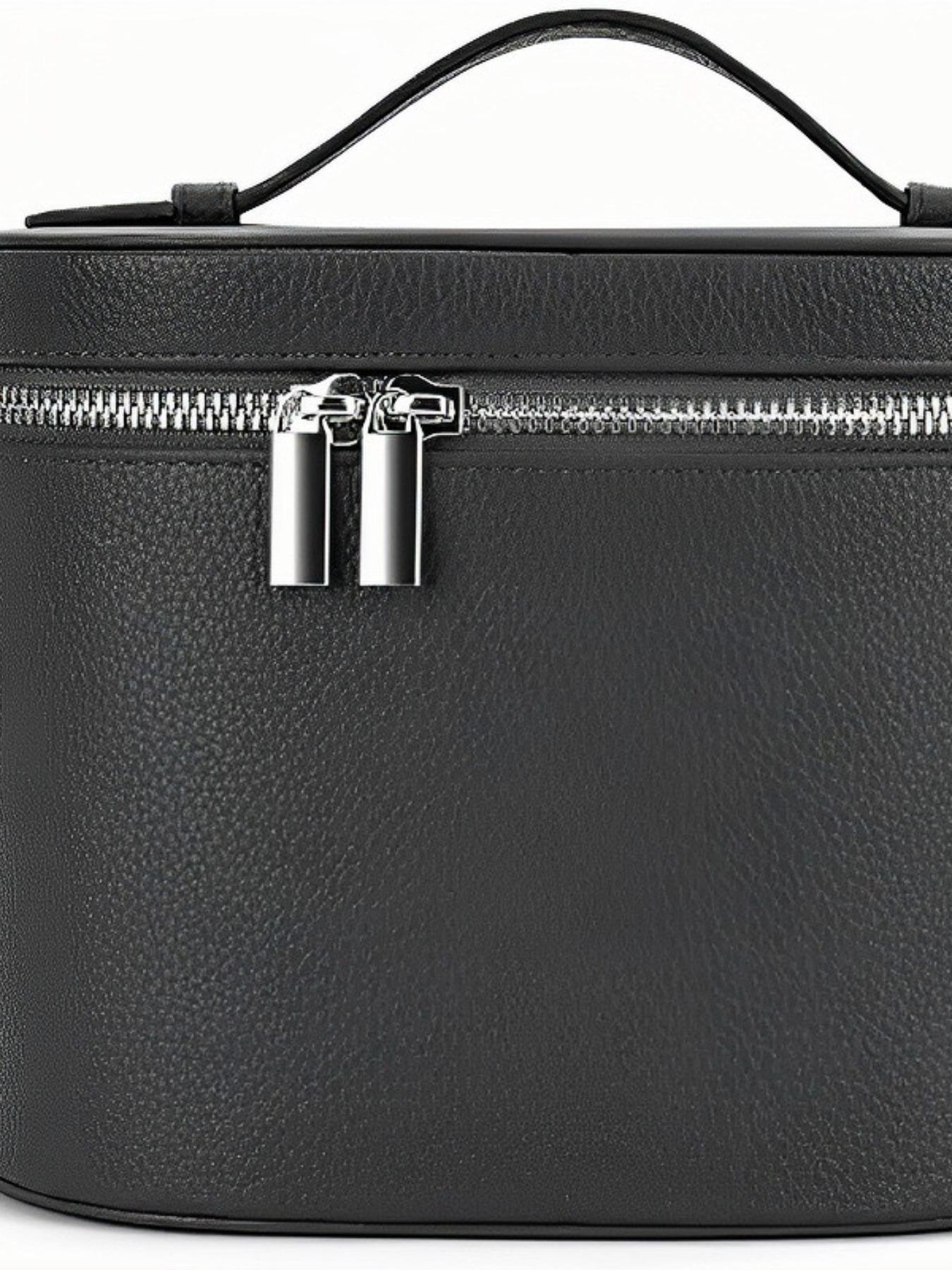 Trendy Makeup Organizer Bag with Detachable Divider, Portable Travel Cosmetic Case for Women and Girls, PU Material Compact Makeup Box