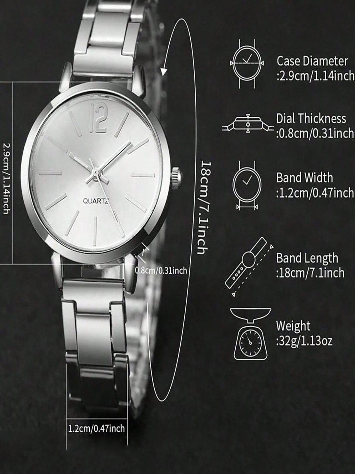Fashion Quartz Watch for Women's Luxury Watch, Simple Circular Dial, Stainless Steel Women's Watch
