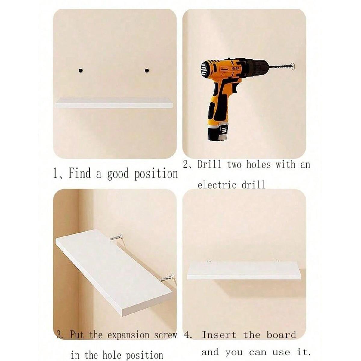 Three-Piece Wall-Mounted Floating Shelf Set, 30cm 40cm 50cm, Book Holder, Home Decor Storage Rack, Modern Design Organizer