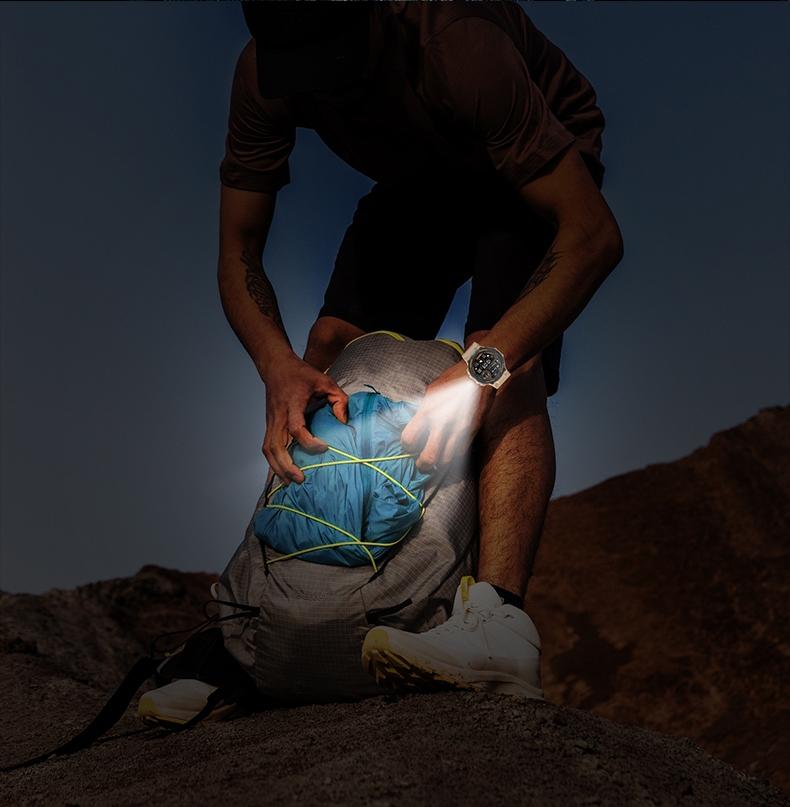 Outdoor smart watch, 1.53-inch touch screen wireless calling, with over 100 sports modes and watch faces, AI voice assistant, compatible with Android and iPhone, flashlight function, fitness watch wearable device, ceramic resin strap waterproof watch.