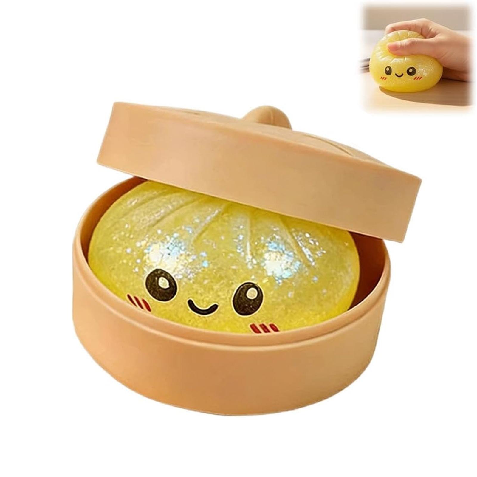 1 PCS Glitter Dumpling Squishy, Rare Glitter Dumpling Stress Ball, Colorful Dumplings Stress Balls Fidget Sensory Toy, Anxiety Squishies, Fidget Cube Stress Relief, Bun Stress Relief Fidget Low Rising, Squishies Dumpling Toys for Teens & Adults