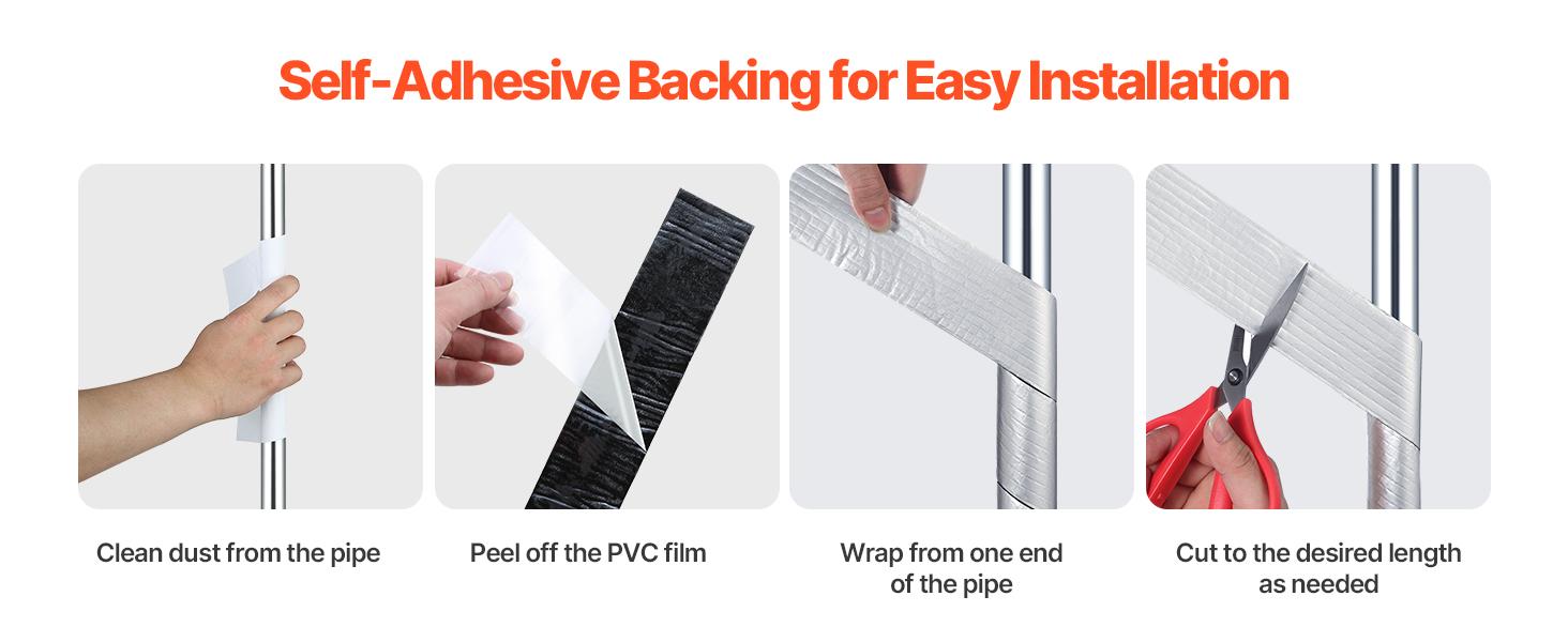 VEVOR Pipe Insulation Wrap, 32.8 FTx 2-inch Pipe Insulation Tape with Aluminum Foil Layer, Self-Adhesive Foam and Foil Pipes Wrap for Freeze Protection, Heat Cold Resistant for Outdoor Indoor Use VEVOR Pipe Insulation Wrap, 32.8 FTx 2-inch Pipe Insulation Tape with Aluminum Foil Layer, Self-Adhesive Foam and Foil Pipes Wrap for Freeze Protection, Heat Cold Resistant for Outdoor Indoor Use