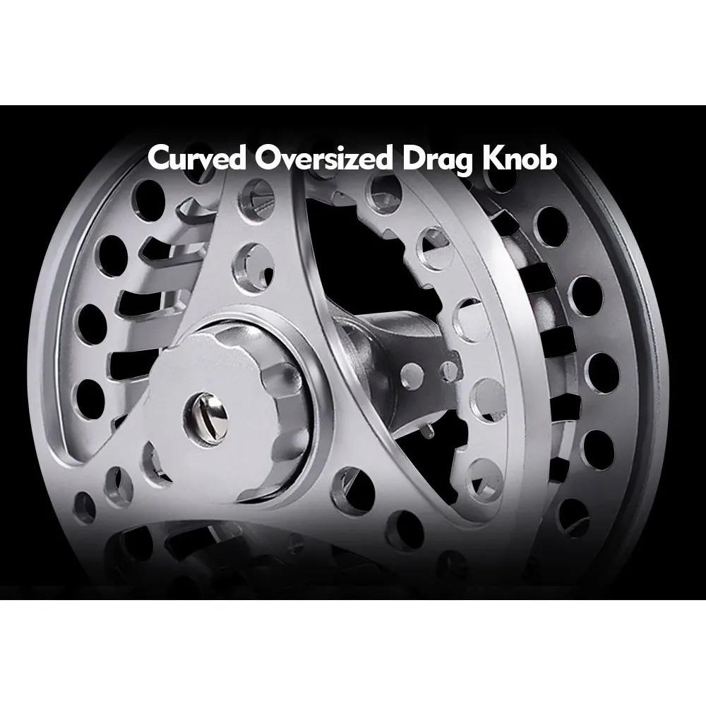 Precision Cnc Machined Fly Fishing Reel: Lightweight Aluminum Casting, Magnetic & Centrifugal Dual Brake System. Saltwater & Freshwater Ready for Ice Fishing and Streams. Two Sizes Available.