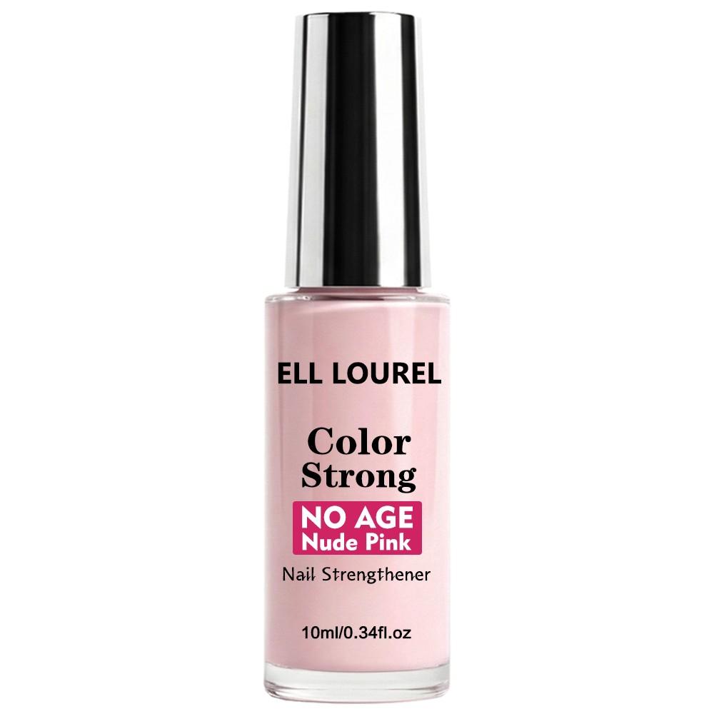 ELL LOUREL New Arrival Nude Pink Strong Nail Strengthener, 10ml Tinted Nail Hardener & Protective Treatment, Strengthens & Repairs Brittle, Thin, Soft & Fragile Nails, Help Healthy Nail Growth, Natural Nude Pink Finish with High Gloss, Long-Lasting Shiny