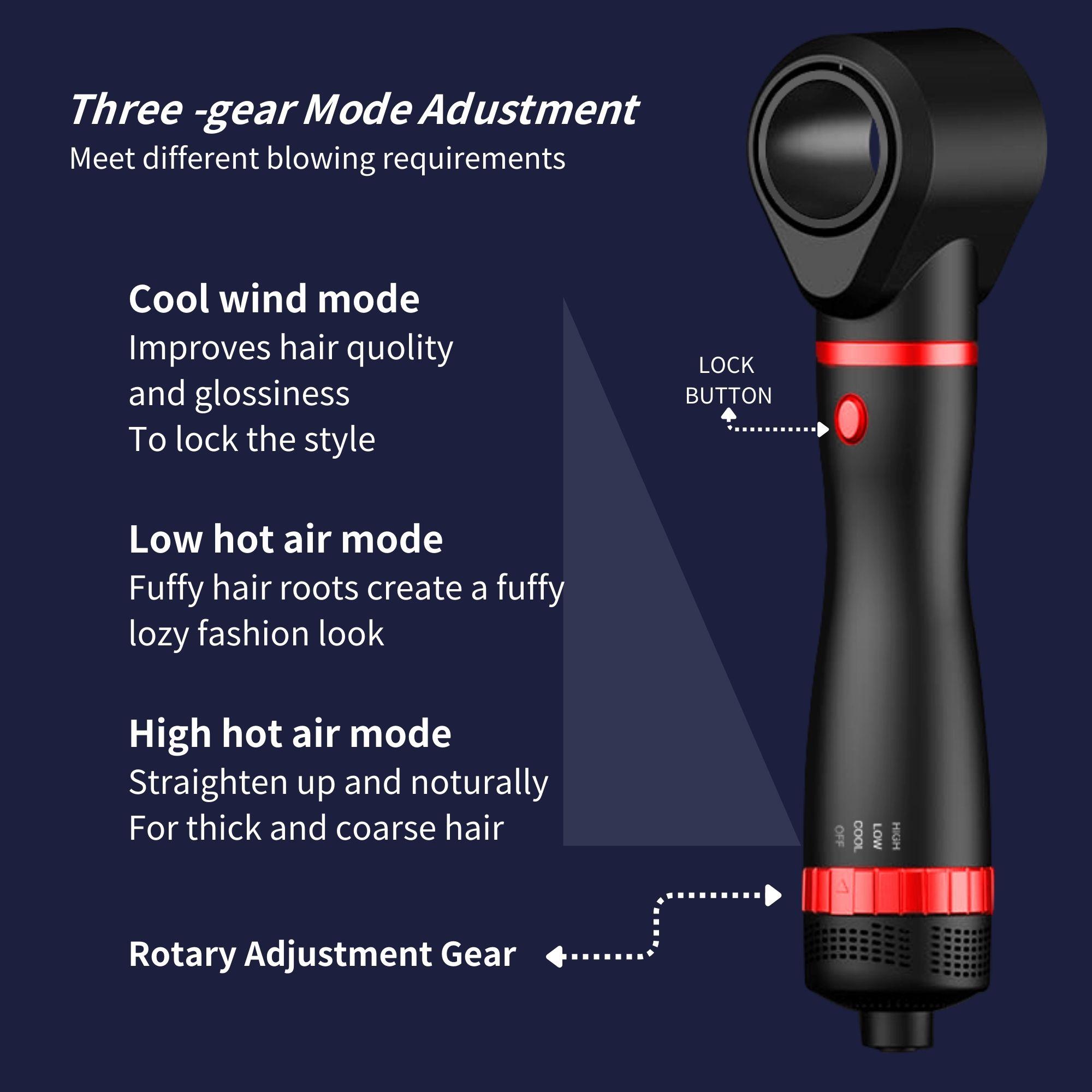 4 in 1 Hot Air Brush, 4 Counts/set Volumizing Hot Air Comb with Styling Heads, Hair Styling Tool for All Hair Types