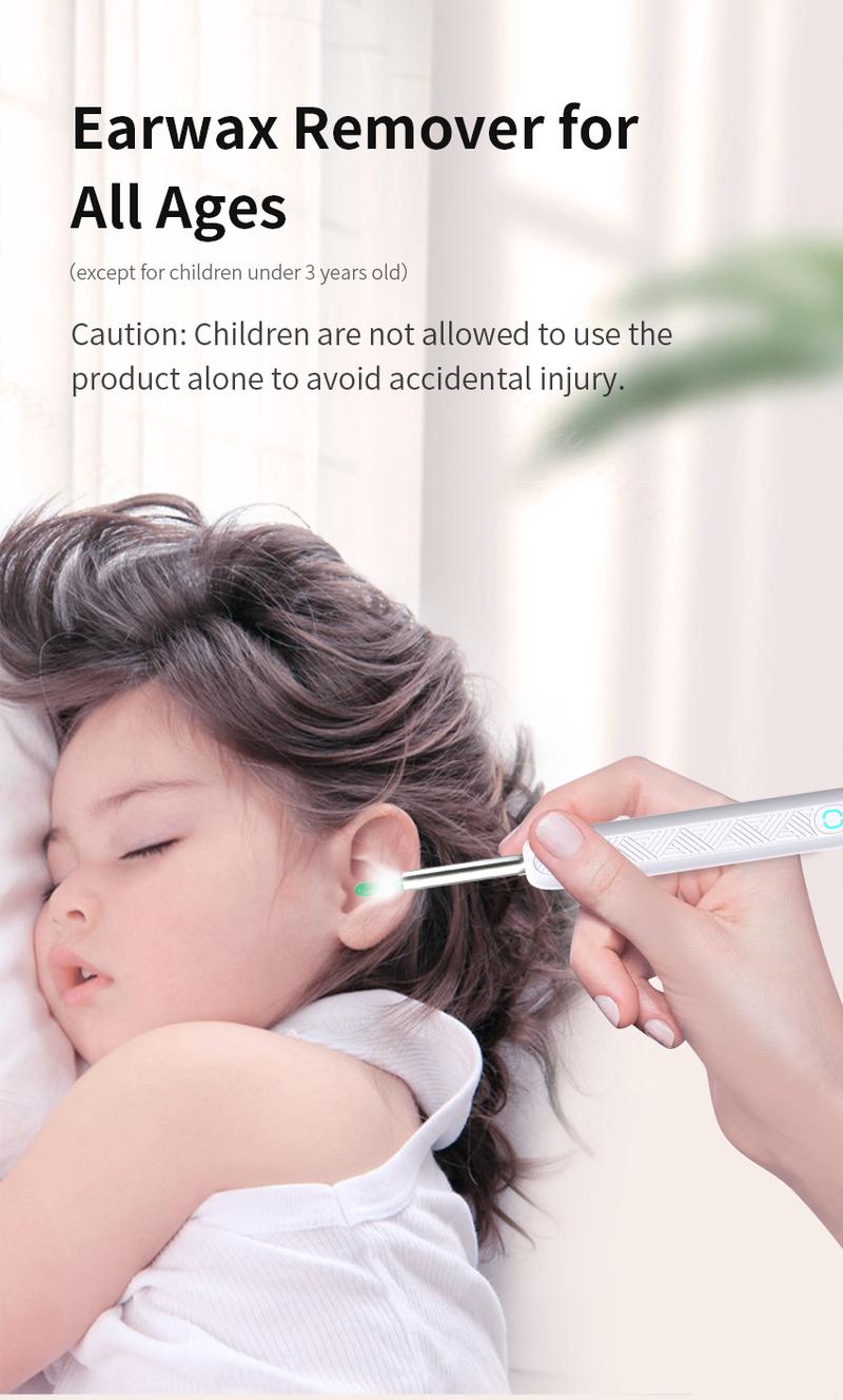 Portable earwax removal tool set with camera, C-type charging, waterproof endoscope ear cleaning tool, winter gift set, New Year gift