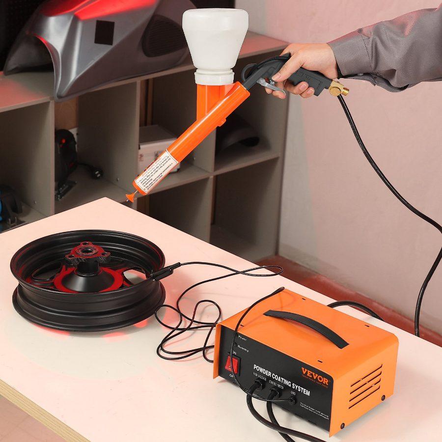 VEVOR Powder Coating System, 50KV Electrostatic Output Powder Coating Kit with Foot Switch, Spray Gun, Nozzles and Powder Cups, Powder Coating Equipment for Home DIY and Commercial Production VEVOR Powder Coating System, 50KV Electrostatic Output Powder Coating Kit with Foot Switch, Spray Gun, Nozzles and Powder Cups, Powder Coating Equipment for Home DIY and Commercial Production