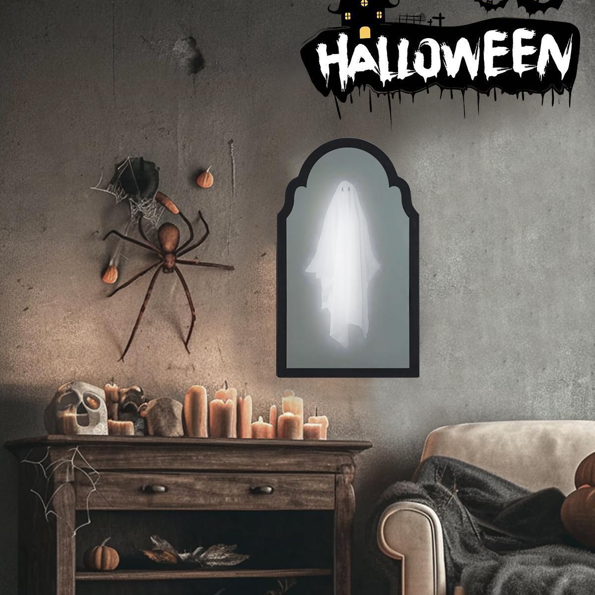Ghost Mirror Halloween Decor – LED Holographic Ghost Illusion Mirror, 2-in-1 Daytime Mirror Nighttime Ghost, Spooky Tabletop Decoration for Mantel Shelf Party, Creepy Cute Gift for Kids Adults Ghost Mirror Halloween Decor – LED Holographic Ghost Illusion Mirror, 2-in-1 Daytime Mirror Nighttime Ghost, Spooky Tabletop Decoration for Mantel Shelf Party, Creepy Cute Gift for Kids Adults