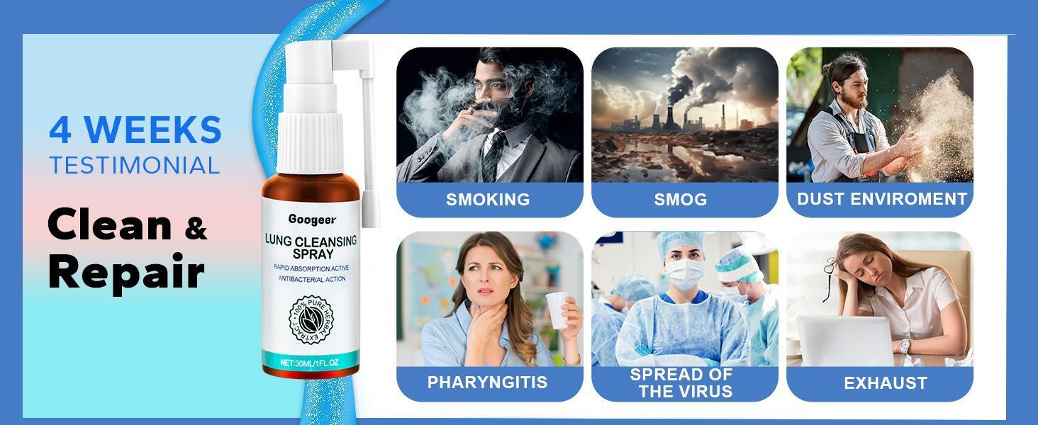 Herbal Lung Cleansing Breath Spray-Lung Detox for Smokers,Mullein Leaf Extract Mucus Relief for Lungs,Lung Detox and Lung Cleanse,Respiratory Support(2 PCS)