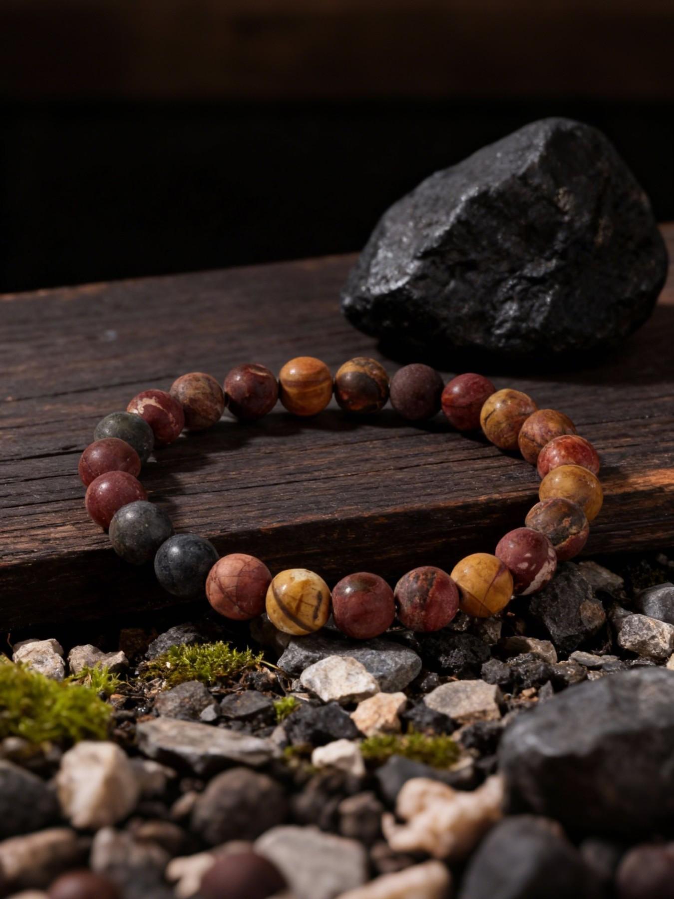 Vintage Natural Turquoise Crystal Bracelet, Boosts Courage, Strength, Confidence, Releases Stress, Energy Jewelry, Gift for Friends