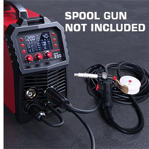 ARCCAPTAIN MIG200 MAG Welding Machine 200 Amps, 6 in 1 Fully Synergic Welding Machine Flux Cored/MIG Inert Gas Welding Machine/MMA/Lift TIG/Spool Gun MIG/Spot Welding, IGBT Inverter 230V