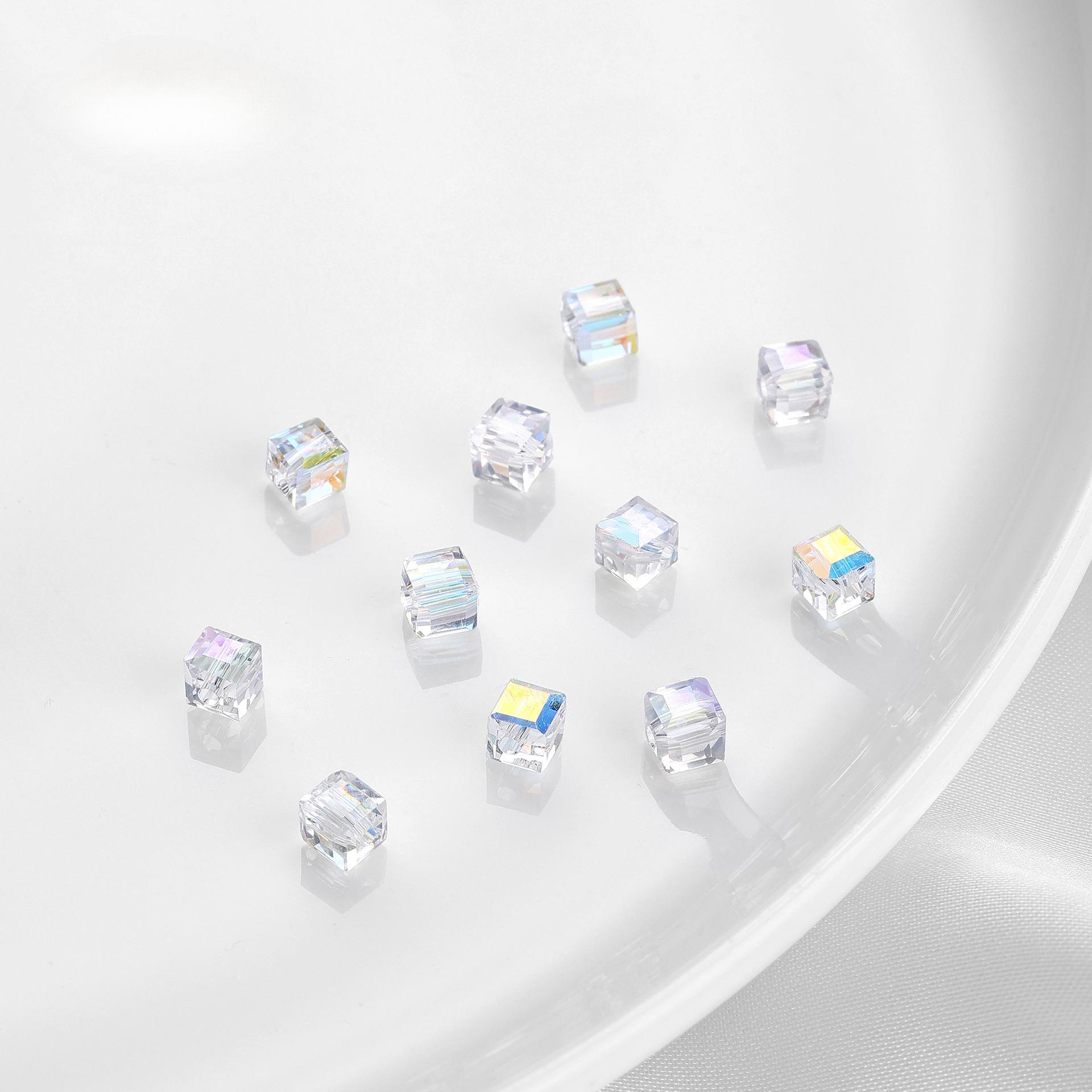 20pcs Cube Beads, Square Glass Beads, DIY Bracelet Necklace Earring Accessories, Perfect Gift, Party Decorative Beads