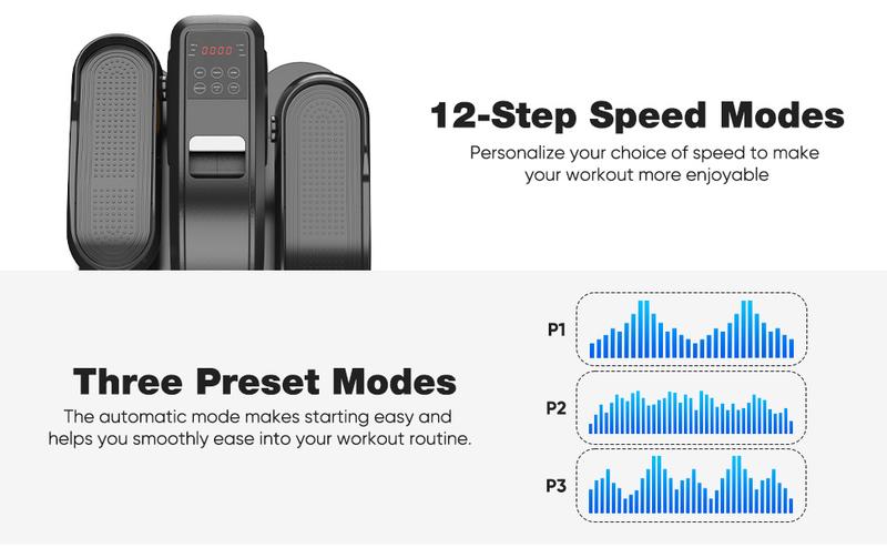 Under-Desk Elliptical Machine – Compact, Quiet & Portable Pedal Exerciser with Adjustable Speed, LED Display, Ideal Mini Elliptical for Home or Office Workout