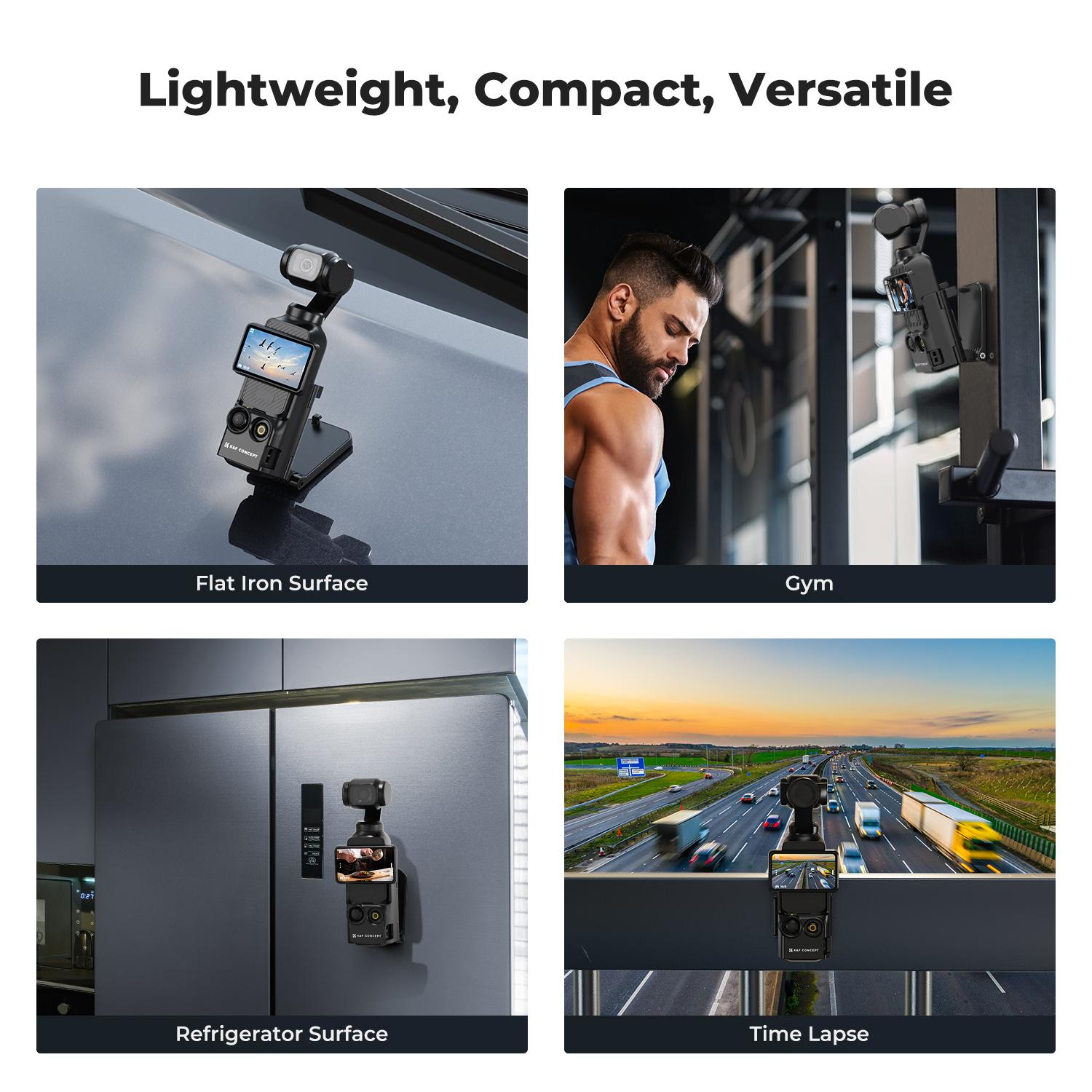 【K&F CONCEPT】 Magnetic Mount Compatible with DJI Osmo Pocket 3, Desktop Support Base Bracket Stand Expansion Adapter, Pocket 3 Multi-Function Magnet Suction Expand Frame Accessories