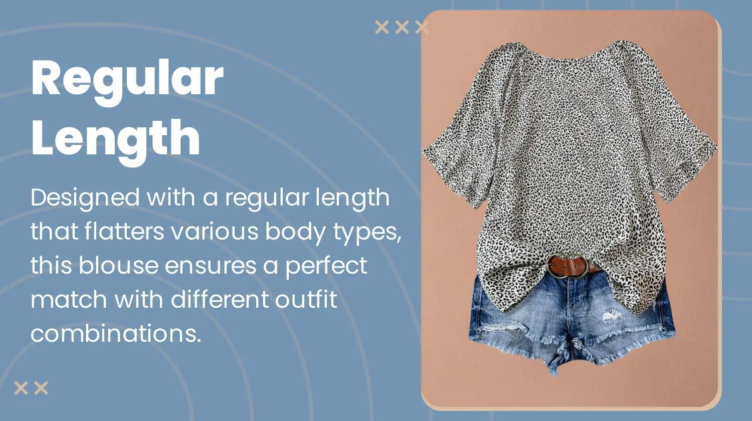 【Plus Size】 Leopard Print Flounce Sleeve Blouse, Casual Round Neck Half Sleeve Top, Women's Plus Clothing for Daily Wear, Cute Outfits, Womenswear, Shirts, Casual Boho Soft, Casual Elegant Top
