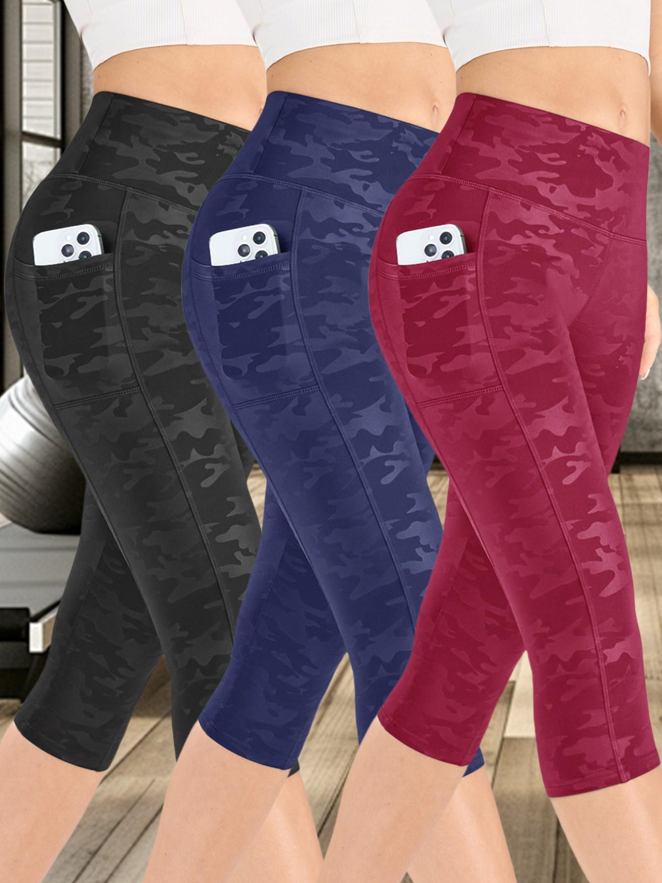 Women's Camo Print High Waist Stretchy Sports Leggings, Breathable Comfortable Skinny Pants, High Stretch Yoga Leggings, Workout Legging Capris, Ladies Sportswear for Indoor Outdoor Wear