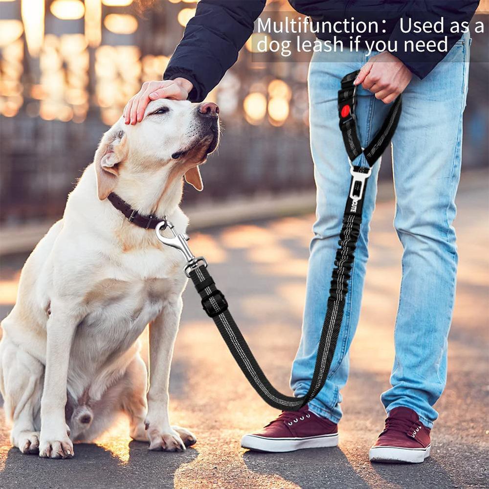Pet Car Safety Belt, Multifunctional Elastic Retractable Leash for Medium & Large Dogs, Anti-Pull Walking Lead