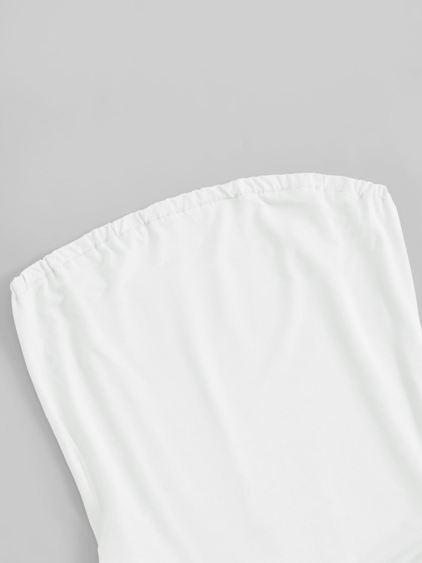 Y2K Style Starfish Coconut Shell Print Tube Top, Slim-Fit Sleeveless Drawstring Crop Top, Trendy Streetwear for Spring Summer