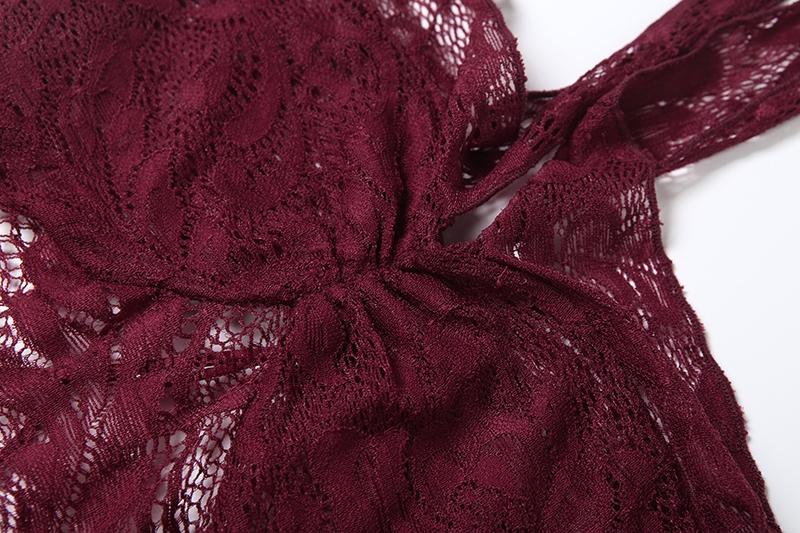 DOUCIU Party Sexy Mature Beautiful Individual Women'S Thin See Though Solid Color Lace One-Shoulder Long Bevel Hem Dress Ball Gown