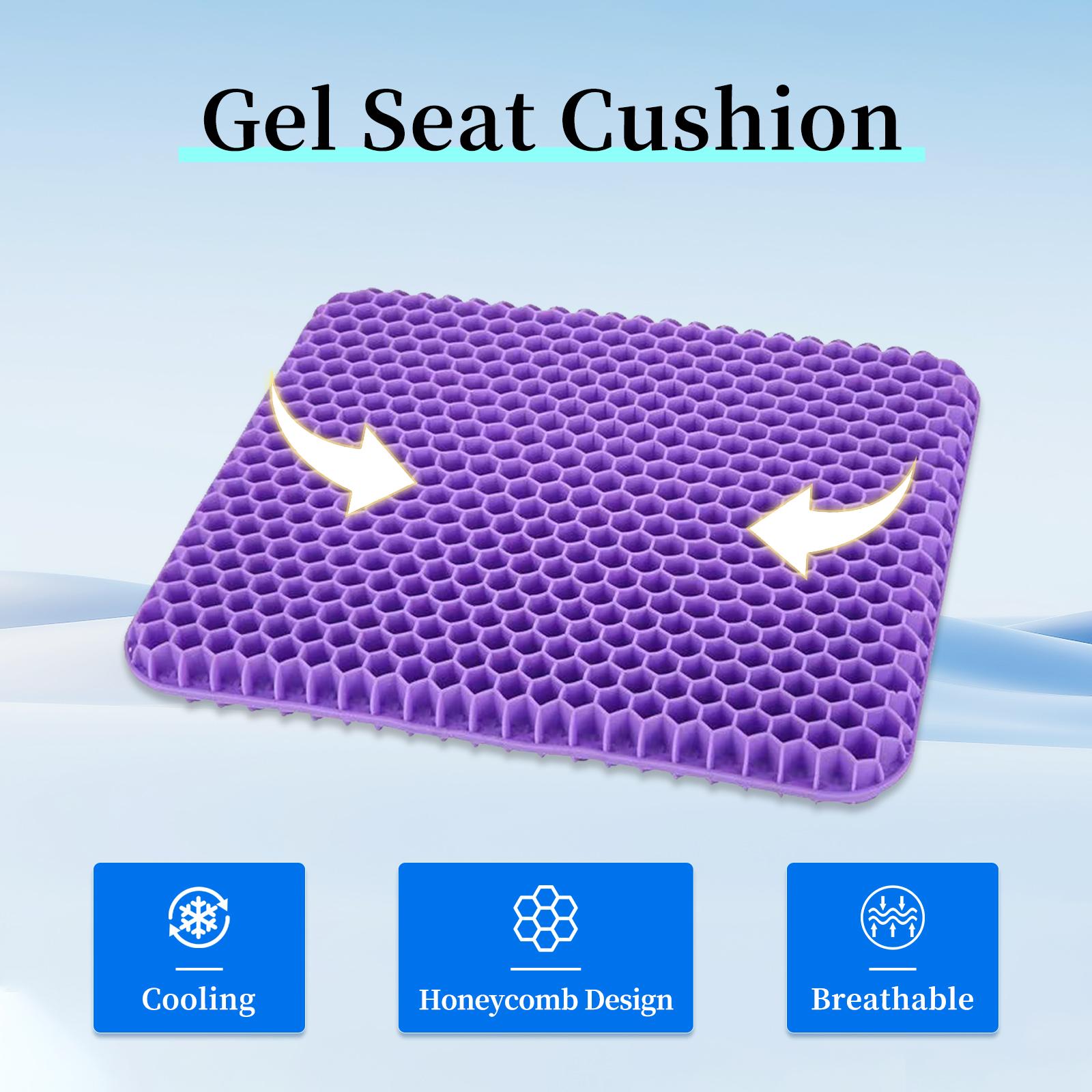 Double-Thick Gel Seat Cushion Honeycomb Breathable Non-Slip Cover 15.75x13.39x1 in Pressure Relief for Office Car Wheelchair Elastic Furniture Protector Double-Thick Gel Seat Cushion Honeycomb Breathable Non-Slip Cover 15.75x13.39x1 in Pressure Relief for Office Car Wheelchair Elastic Furniture Protector