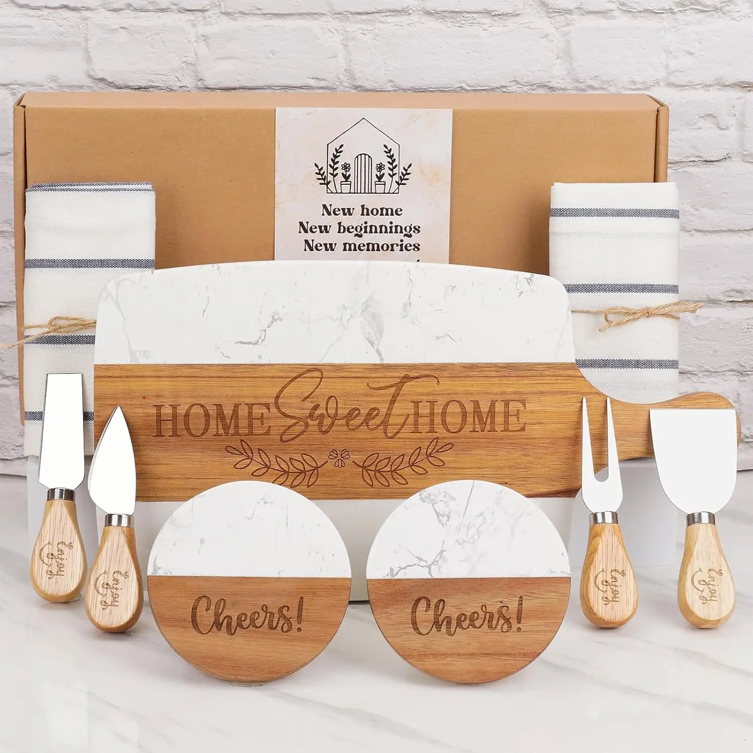 House Warming Gifts New Home,Unique Housewarming Gift Baskets for New House, New Home, Couples, Women,Gifts for New Homeowners Brown