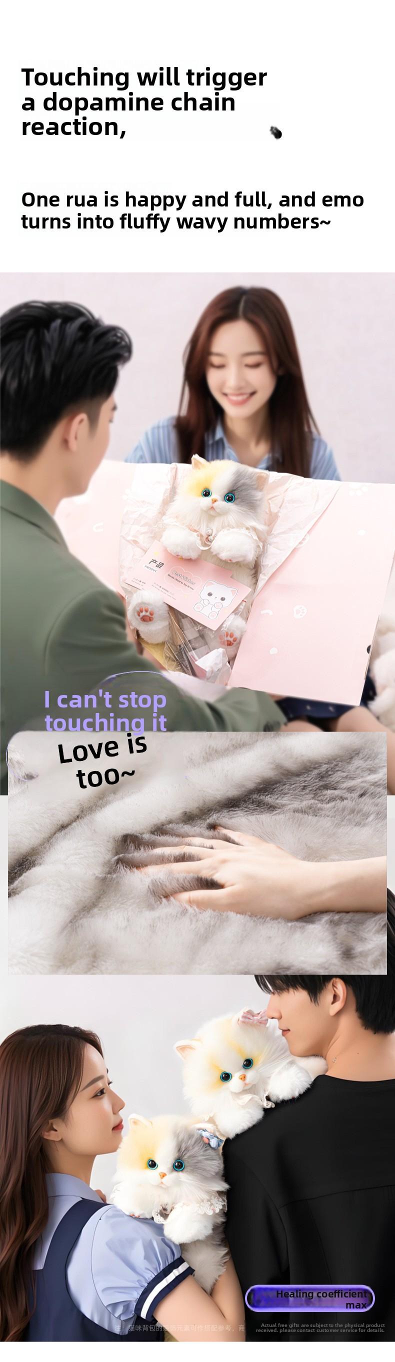 Cute Small Plush Cat Backpack Simulation Bag Doll Plush Toy Birthday Gift