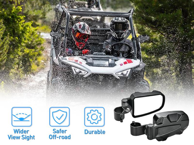 Nilight UTV Side Mirrors Offroad Rear View Mirrors Aluminum Universal Fits with Windshield for 1.75 inch Roll Cage Polaris Ranger RZR Pioneer Can-Am Commander Kawasaki Yamaha Cfmoto Carbon Handlebar Fixie Accessories spot car