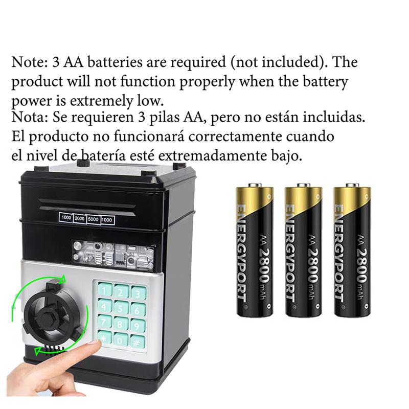 Electronic Piggy Bank Mini ATM Password Money Bank Cash Coins Saving Box for Kids, Cartoon Safe Bank Box Perfect Toy Gifts for Girls Boys( needs 3*AA batteries but NOT Included)