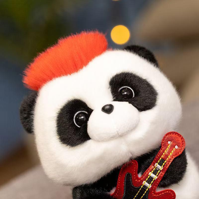 18cm New Simulated Music Panda Doll Stuffed Plush Toy Pillow Handmade Cartoon Anime Suitable Children's Birthday Gift Fun Doll