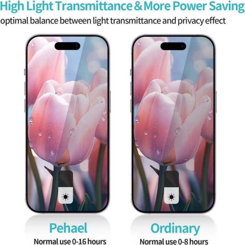 Privacy Screen Protector, 2 Counts Full Coverage Anti-Spy Tempered Glass Film with 2 Counts Camera Lens Protector, Phone Accessories for iPhone 11 12 13 14 15 Pro Max