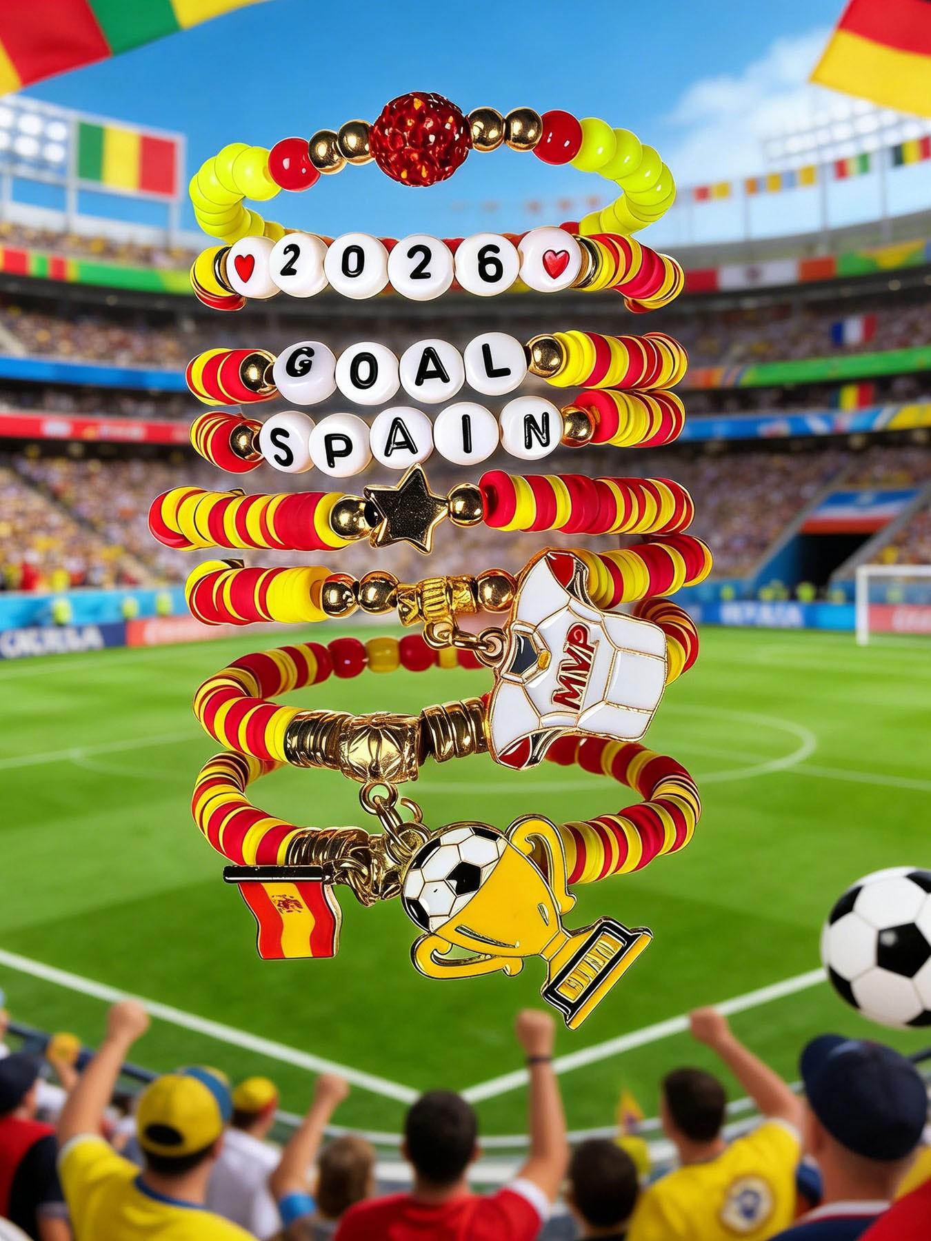 2026 Usmnt World Cup Soccer Soft Clay Bracelet Set, Usa Canada Mexico World Cup Bracelets, Sports Fan Accessories, Collectible Souvenirs