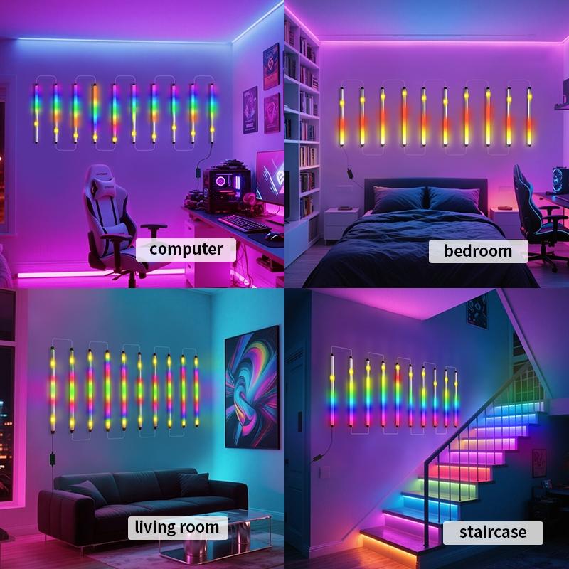 USB Smart RGB plus IC Music Sync LED Light, Seven-Color Sound-Responsive Atmosphere Lamp, Suitable for Living Rooms, Gaming Setups and Studios
