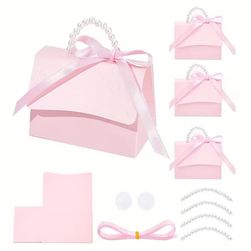 12 Piece Faux Pearl Decorative Gift Bags, Gift Wrap Bags, Goodie Bags, Elegant Party Favor Packaging, Durable and Stylish Design, Perfect for Bridal Shower, Wedding Souvenirs, Wedding Party Supply & Party Accessories