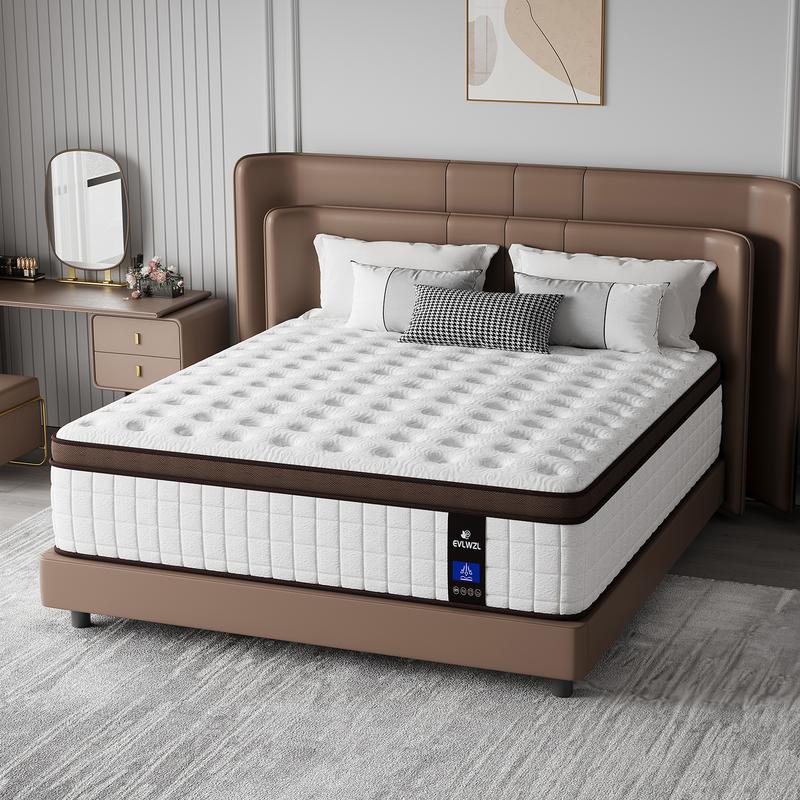 【miyedao】8/10/12/14 Inch Twin, Full, Queen, King Mattress Memory Foam And Spring, Hybrid MattressMedium Firmness, Lumbar Support, For Home Rooms Hotels, Boxed Halloween ChristmasGift Furniture Ergonomic mattress queen size mattress