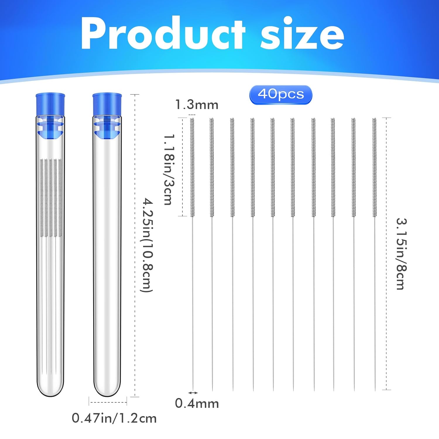 40 count  Printer Nozzle Cleaning Kit, Nozzle Cleaner  Printer - 0.4mm Stainless Steel Cleaning  Set, Universal for  Printers, Clog  Kit