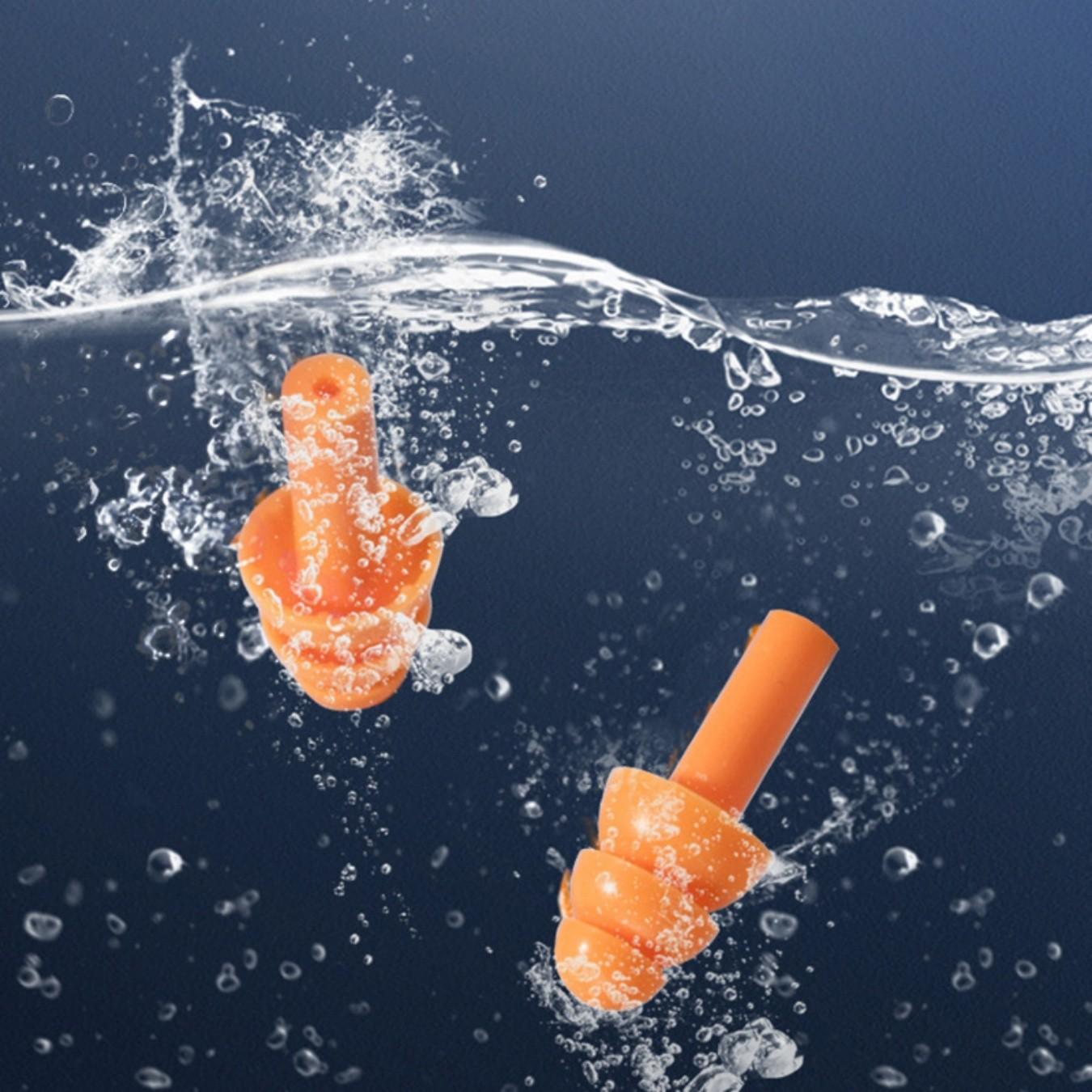4 Pairs Noise-Reducing Earplugs, Waterproof Silicone Earplugs for Swimming, Soundproof Earplugs for Sleep, Study, Work