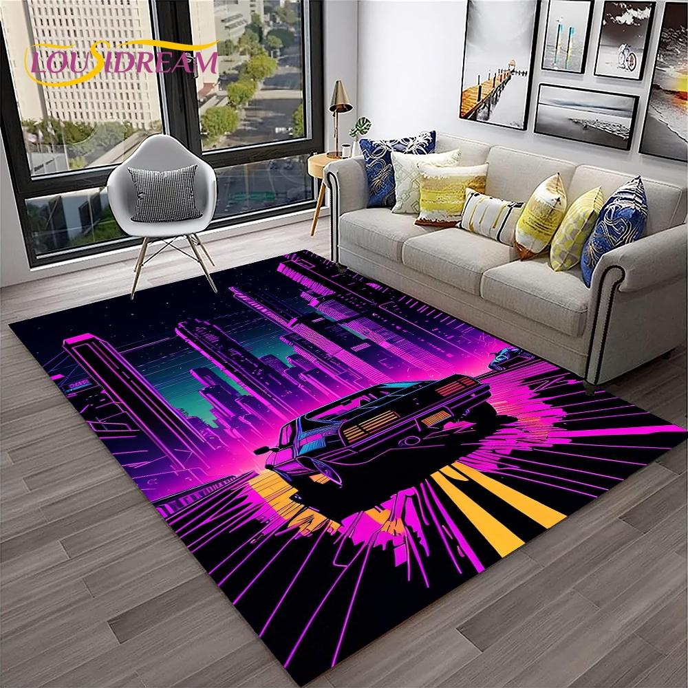 Blue Sports Car Flannel Area Rug - Cool Graffiti Style Supercar Print Soft Mat for Living Room & Garage, Non-Slip Car Enthusiast Home Decor#SportsCarRug #GraffitiSupercarMat #CarEnthusiastDecor #GarageCarpet #NonSlipFlannelRug