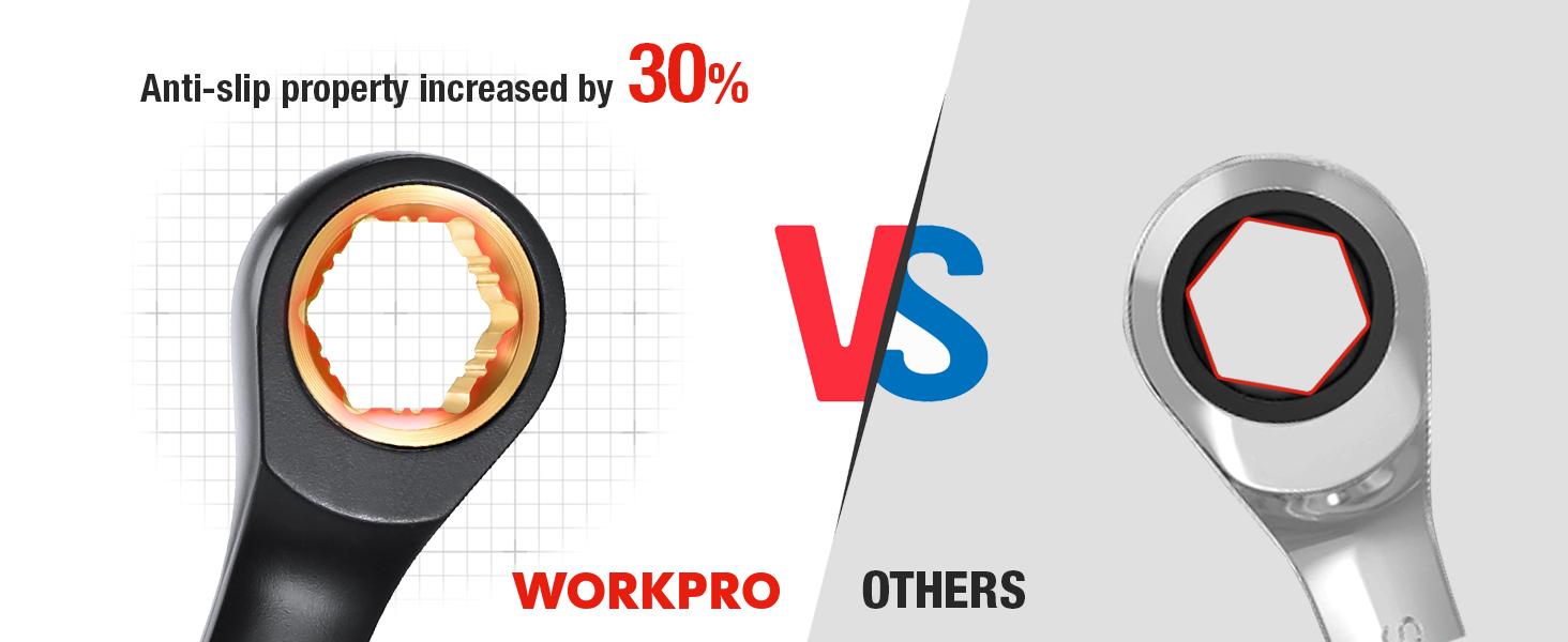 #JumpstartSale WORKPRO 9-Count Anti-Slip Ratcheting Combination Wrench Set, SAE 1/4"-3/4", 72-Tooth, Cr-V Constructed, Black Ratchet Wrenches Set with Roll Up Pouch