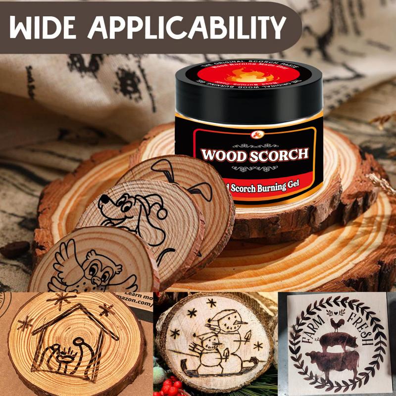 Wooden Burning Paste, 4 OZ Wood Burn Gel for Crafting, Drawing and DIY Arts, Create Beautiful Art in Minutes, Personalize Your Craft