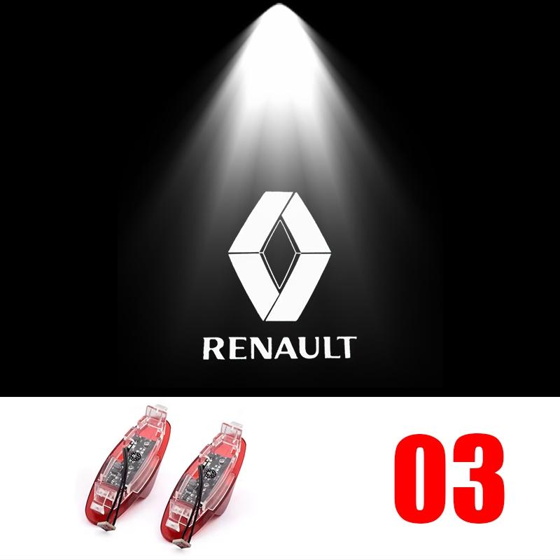 2pcs/4pcs  Renault Car Door Lights, Welcome Projection Lamp, High-Definition Non-Fading, Fits Megane Laguna Latitude Talisman, Car Interior Decor