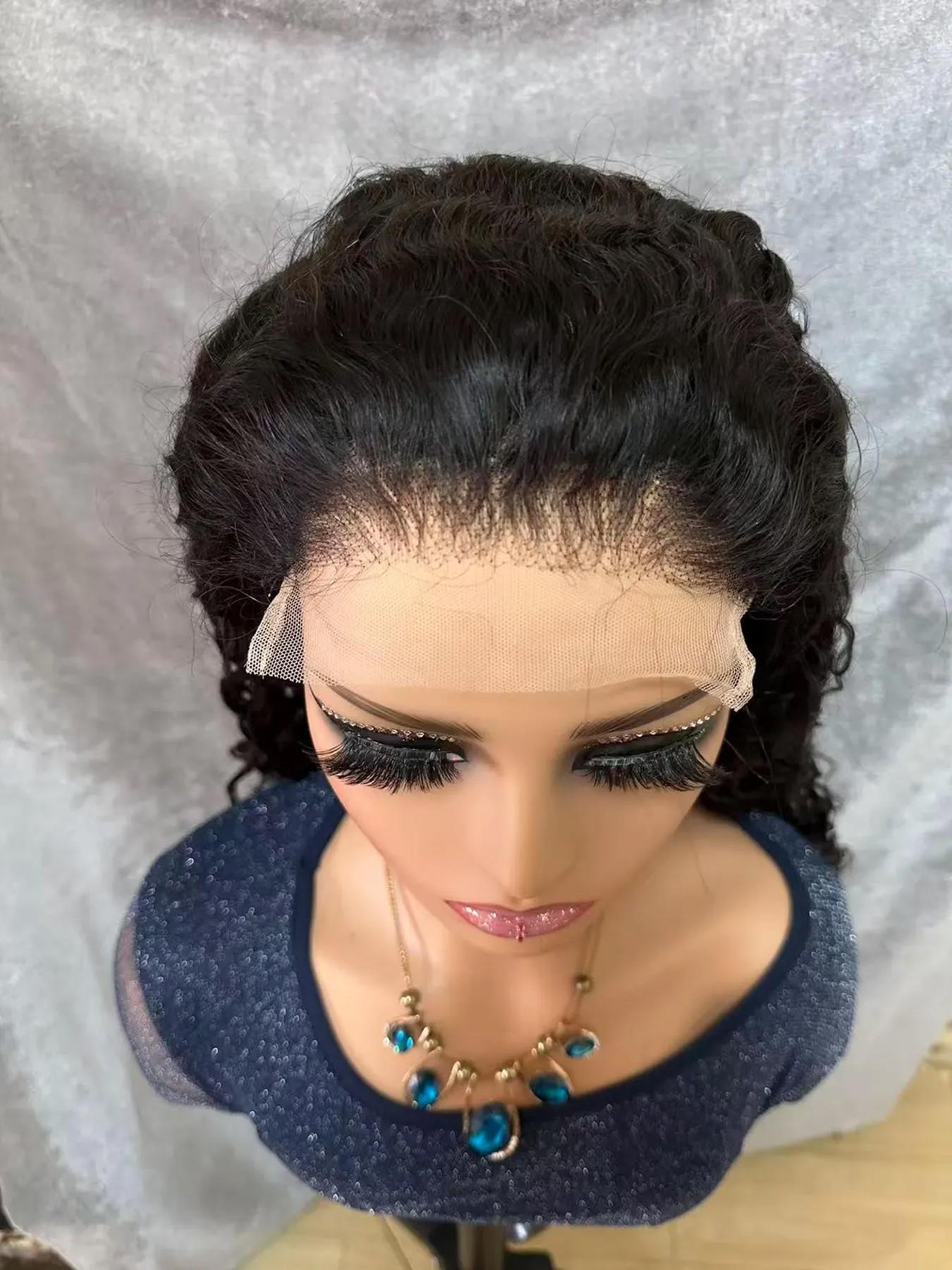 Peruvian Remy Human Hair Lace Front Wigs Glueless Replacement Wig 5x5 HD Lace Closure Water Wave Free Part Pre Plucked With Baby Hair Natural Hairline Women's Premium Unprocessed Real Human Hair Suitable for Daily Party Wear