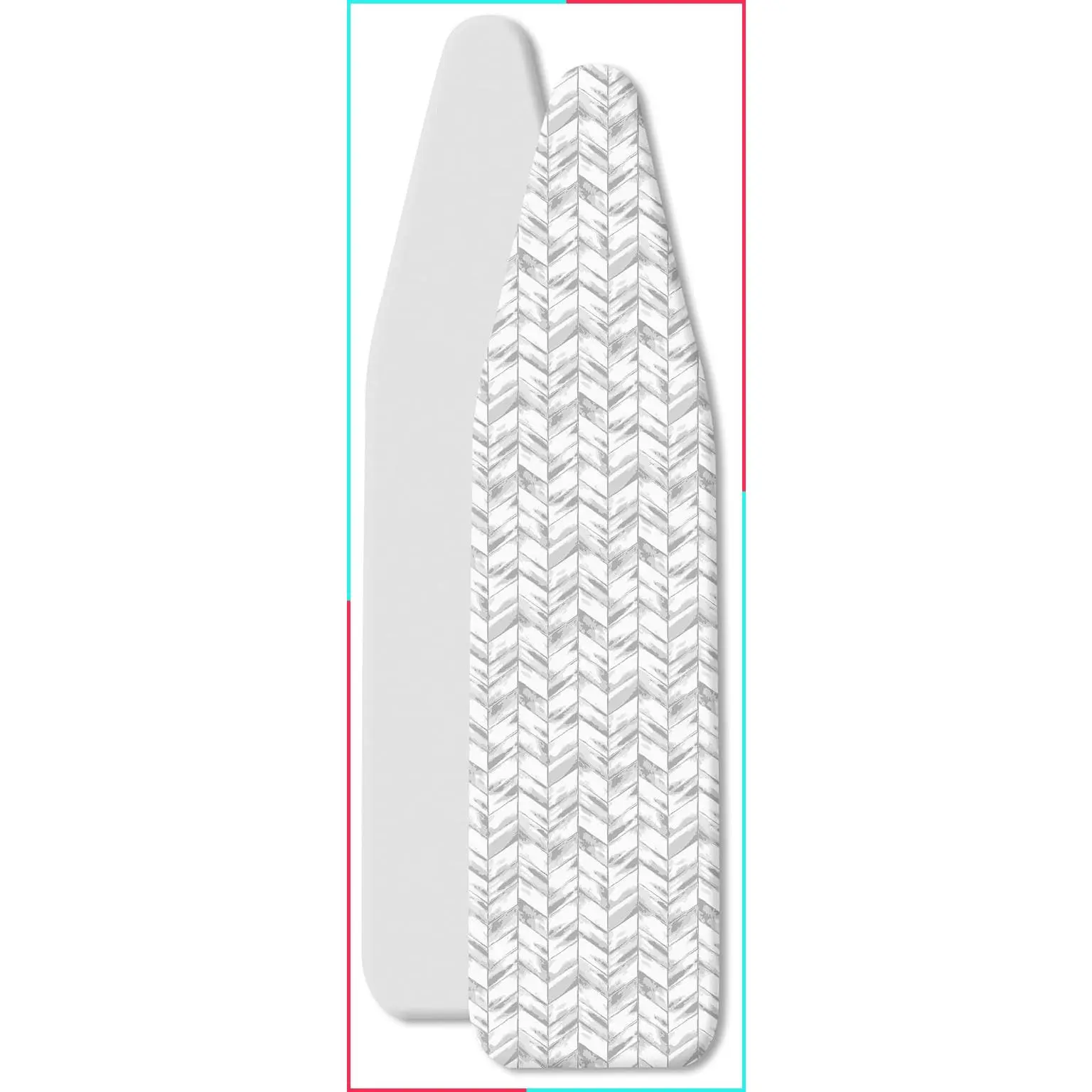 Reversible Ironing Board Cover with Extra-Thick 9mm Fiber Pad Fits 15 x 54 in