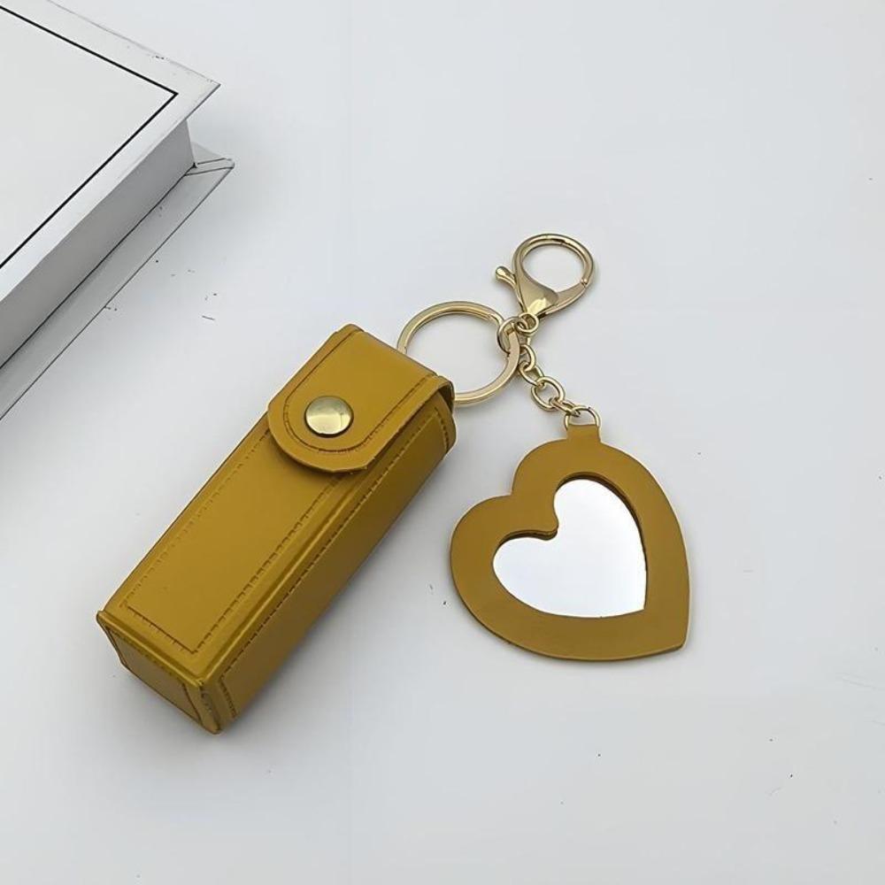 Mini Makeup Bag with Small Mirror, Portable Lipstick Case, Cute Keychain Pendant, Travel Cosmetic Pouch for Girls On-the-Go