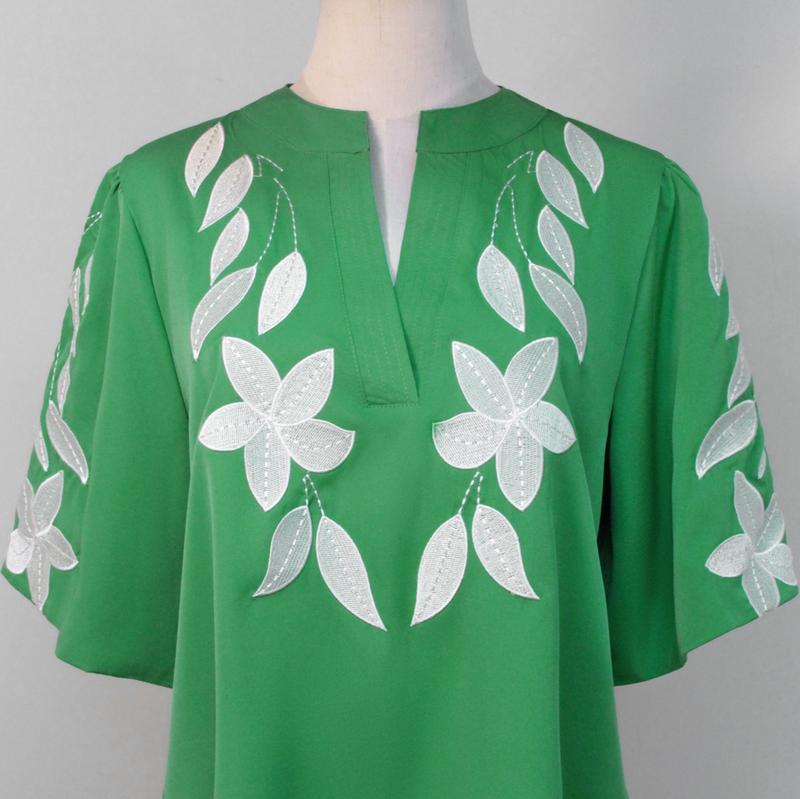 SageVell 100% Cotton Timeless Red/Green Embroidered Blouse with Floral Details - Perfect for Casual Outings, Weekends & Summer Women Style Effortless Wear for Teachers Moms Top