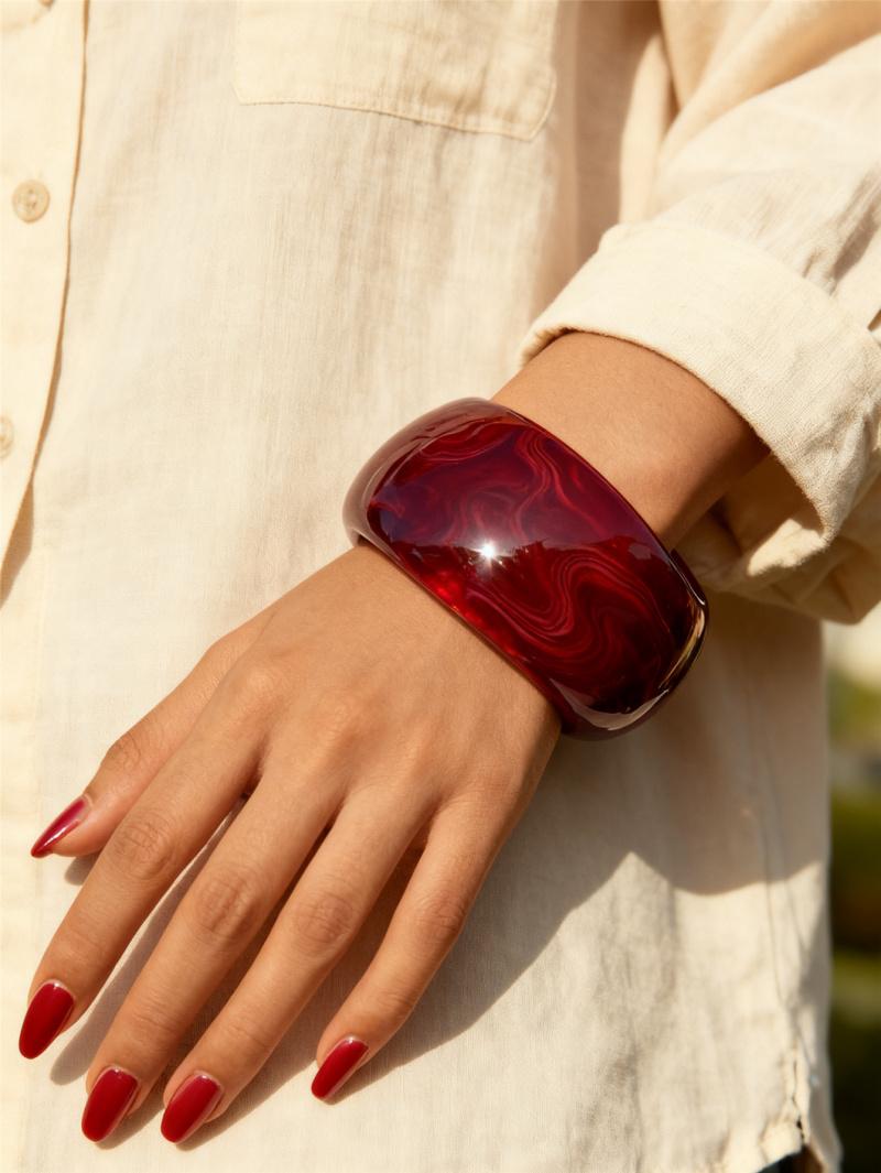 Women's Flirt Alert 7-in Basic Jumbo Acrylic Resin Bangle - Simple Fashion Costume Jewelry, Casual Wear & Party Arm Candy, Bracelet Stacking Accessory, 7 Inches